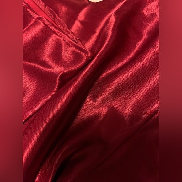 ✨⚡️💥Vintage 90s Zum Zum Satin Slip Dress Maxi Back Ruffle Magenta Size 5/6 - Picture 11 of 12